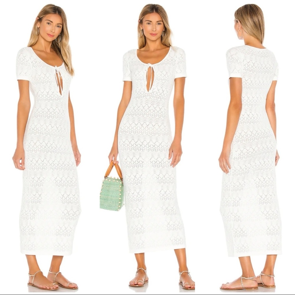 $268 TULAROSA CROCHET POINTELLE DRESS JENS PIRATE BOOTY NIGHTCAP FOR LOVE LEMONS